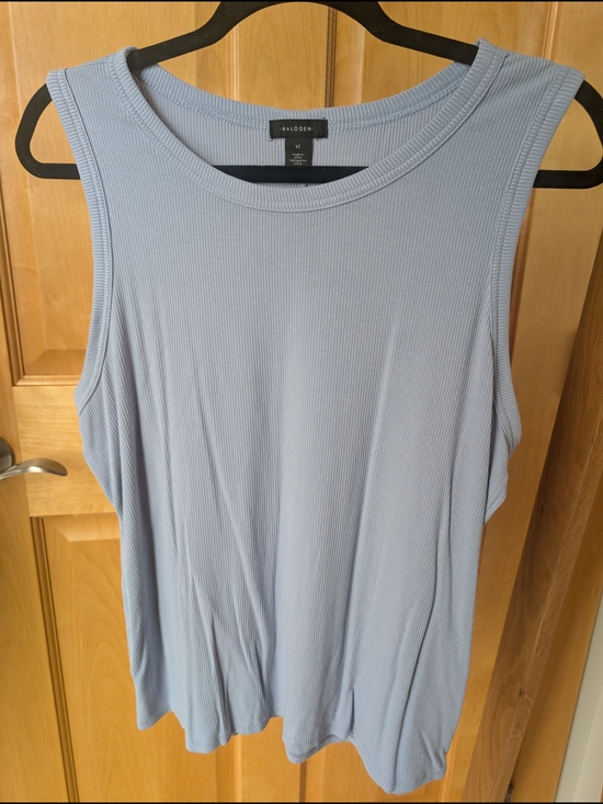 Halogen Tops - Halogen Pale Blue Ribbed Tank